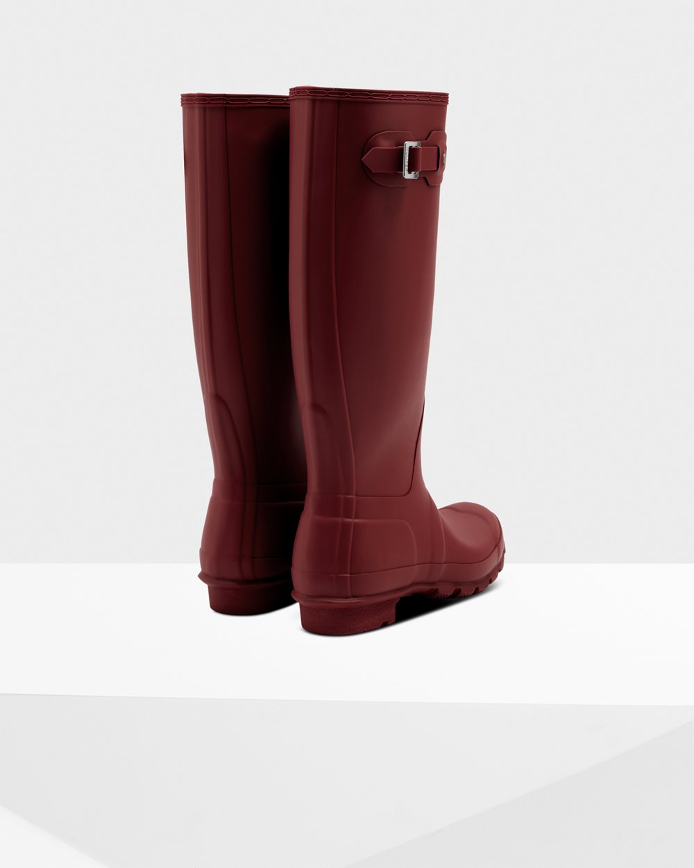 Womens Hunter Original - Tall Rain Boots Grey Red - 0345-SRWUQ